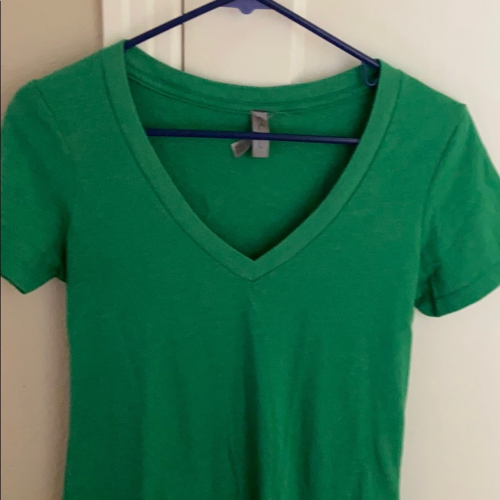 Green V neck tshirt